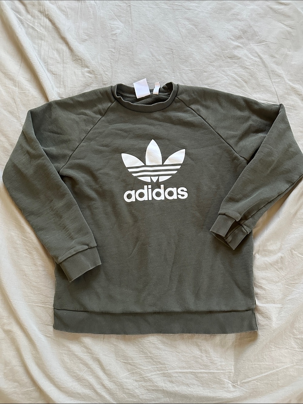 adidas Olive Green Trefoil Crewneck Sweatshirt